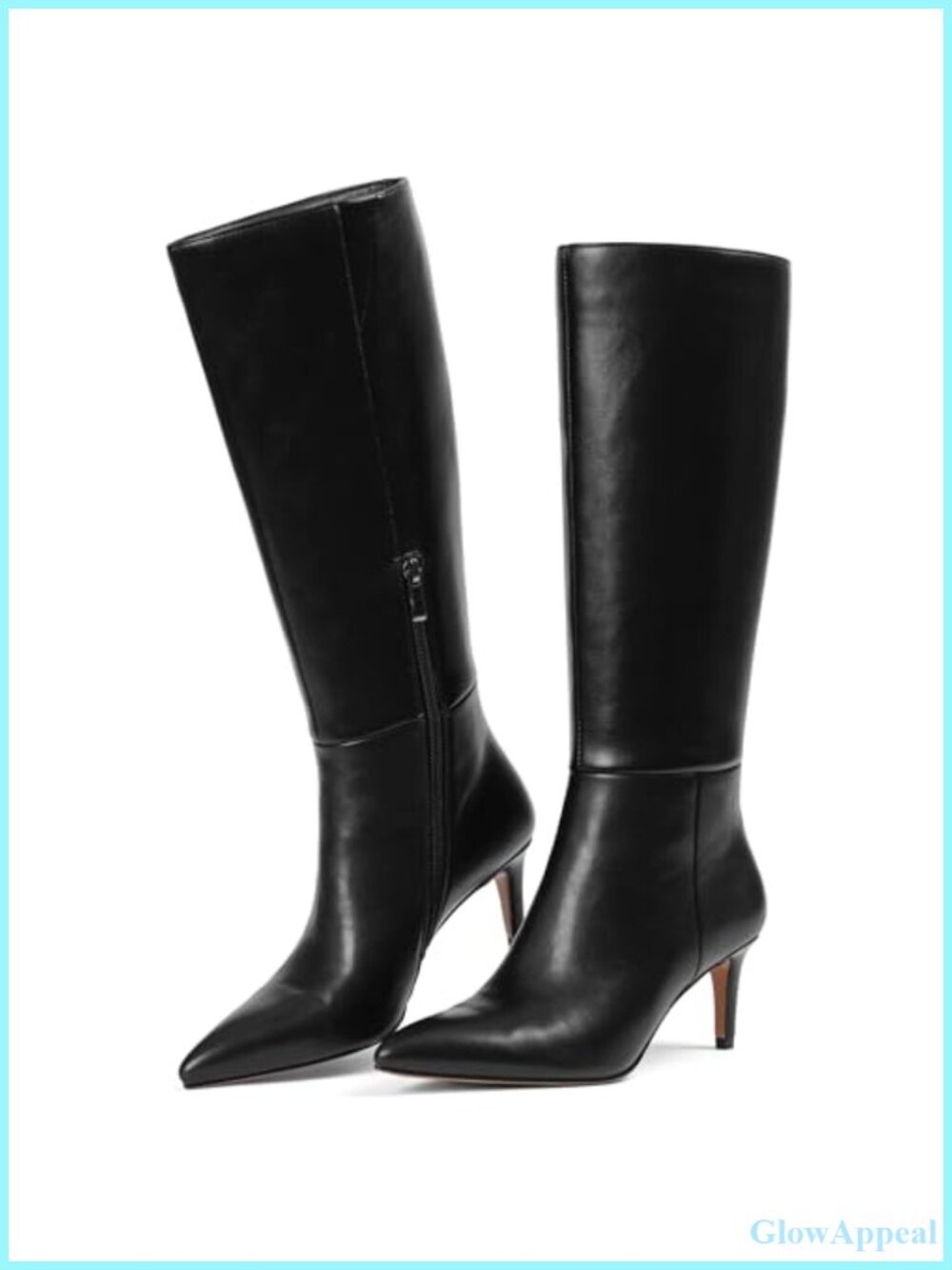 Knee High Boots Pointed Toe Stiletto Heel Faux Leather Women's